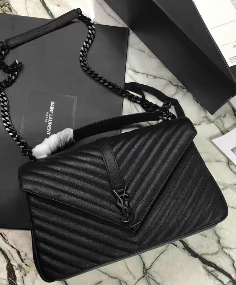 YSL Classic Large Monogram Saint Laurent College Bag Black